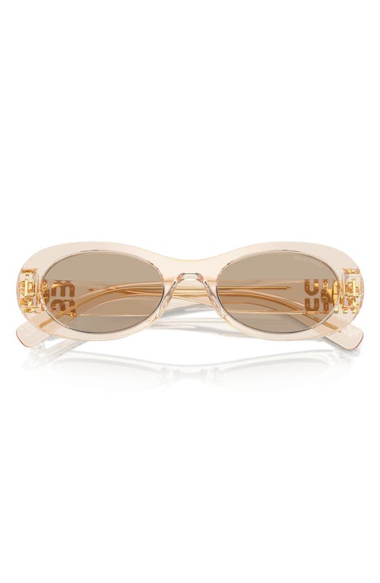 Miu Miu Logo Acetate Rectangular Sunglasses In Beige