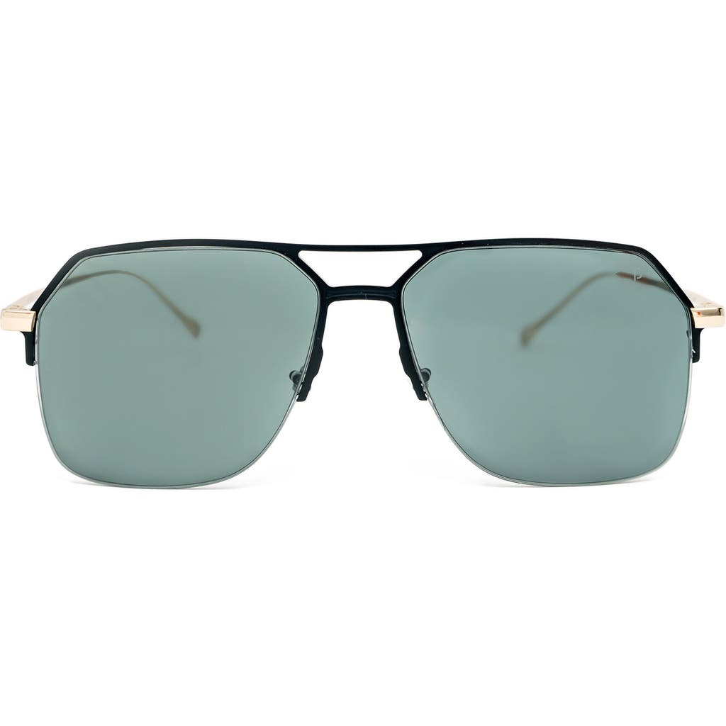 Mita Sustainable Eyewear 57mm Navigator Sunglasses In Black/matte Gold