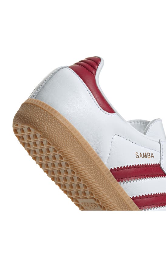 Shop Adidas Originals Kids' Samba Sneaker In White/ Burgundy/ Gum