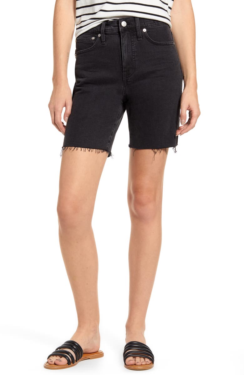 Madewell High Waist Mid Length Denim Shorts (Lunar) | Nordstrom
