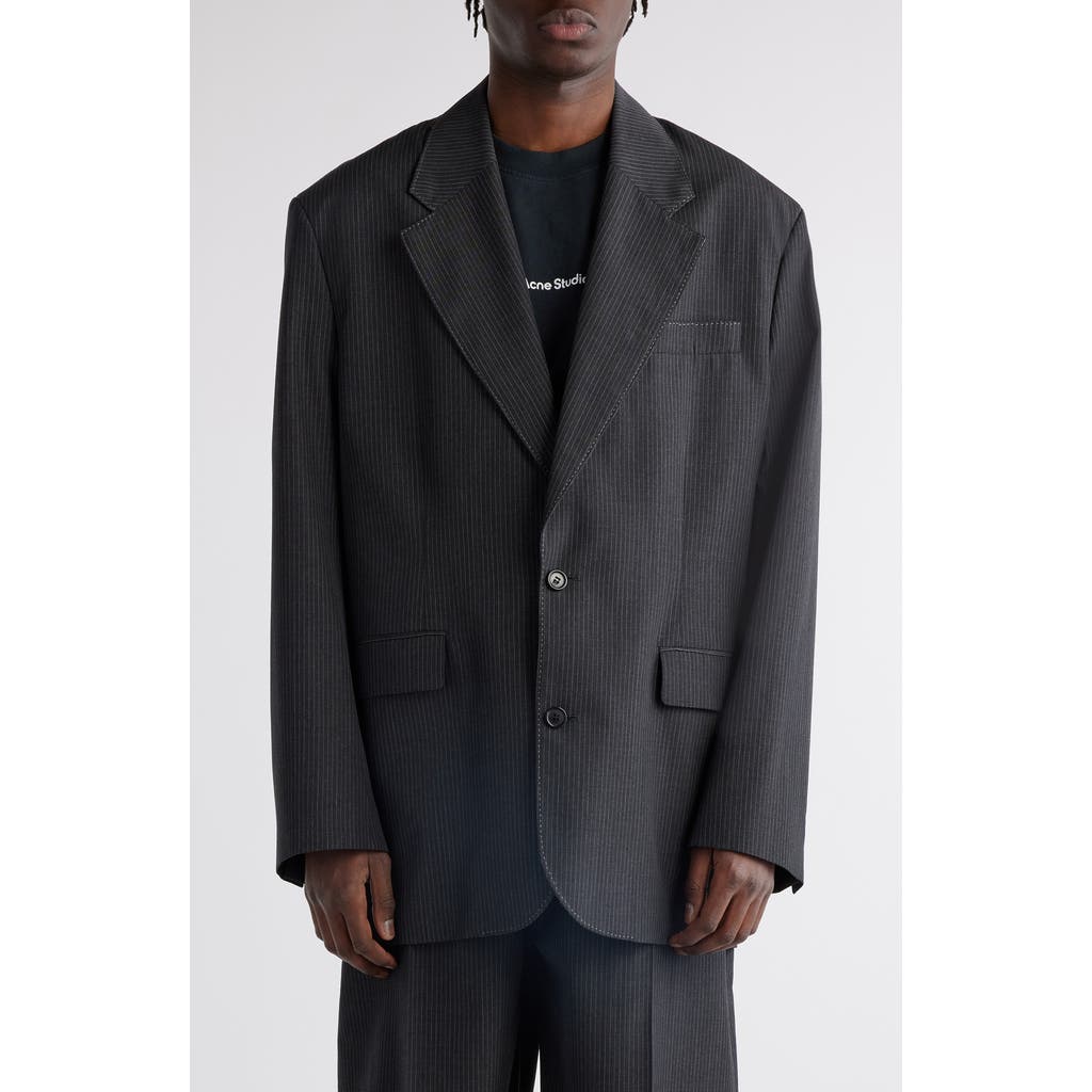 Acne Studios Over Monobreast Blazer In Anthracite Grey