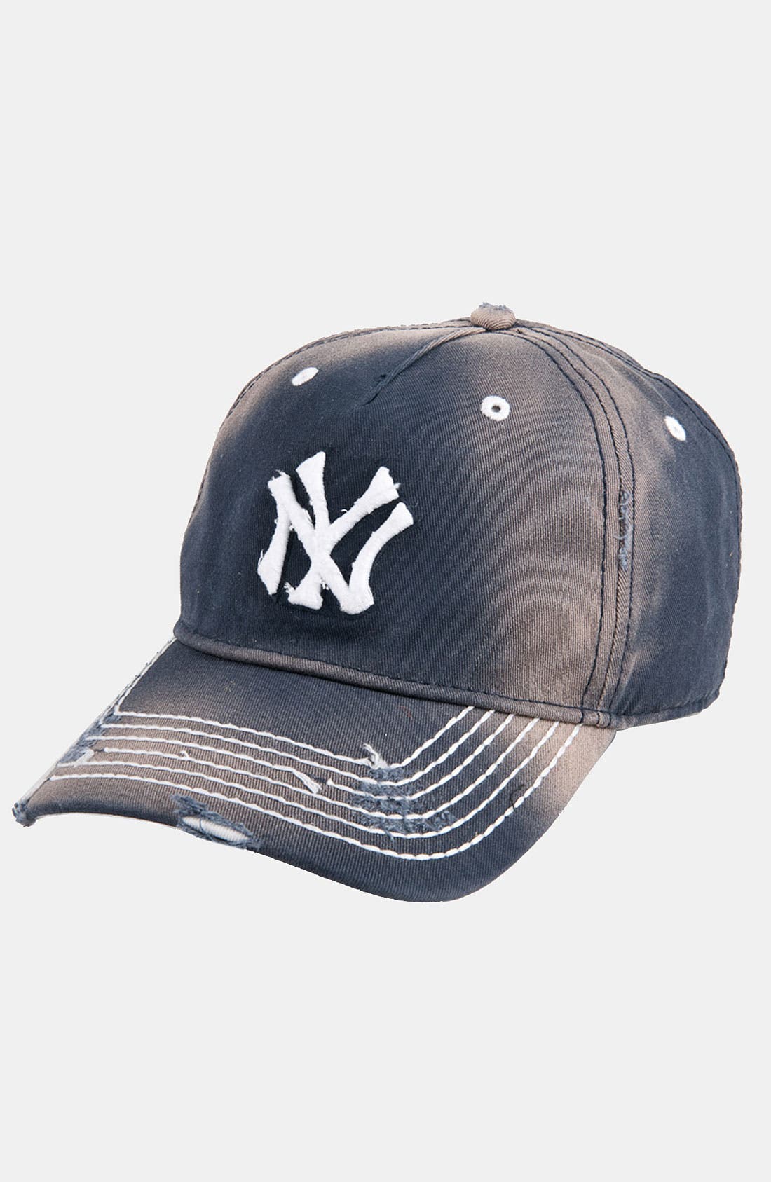 distressed ny baseball cap