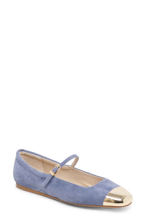 Shop Dolce Vita Reyes Cap Toe Mary Jane Flat In Bluebell Suede