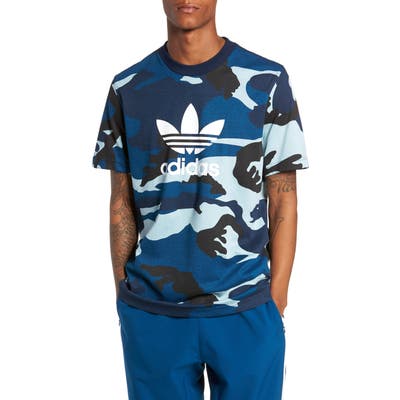 Adidas Originals Camo Logo T-Shirt, Blue