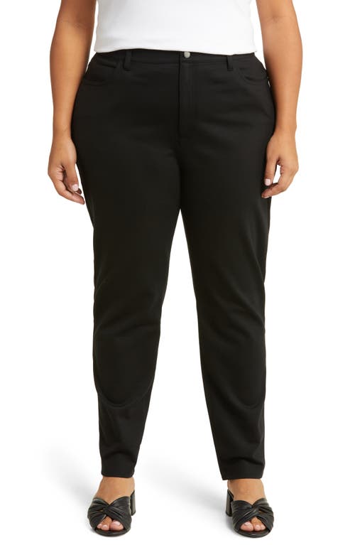 Eileen Fisher High Waist Slim Fit Black at Nordstrom,