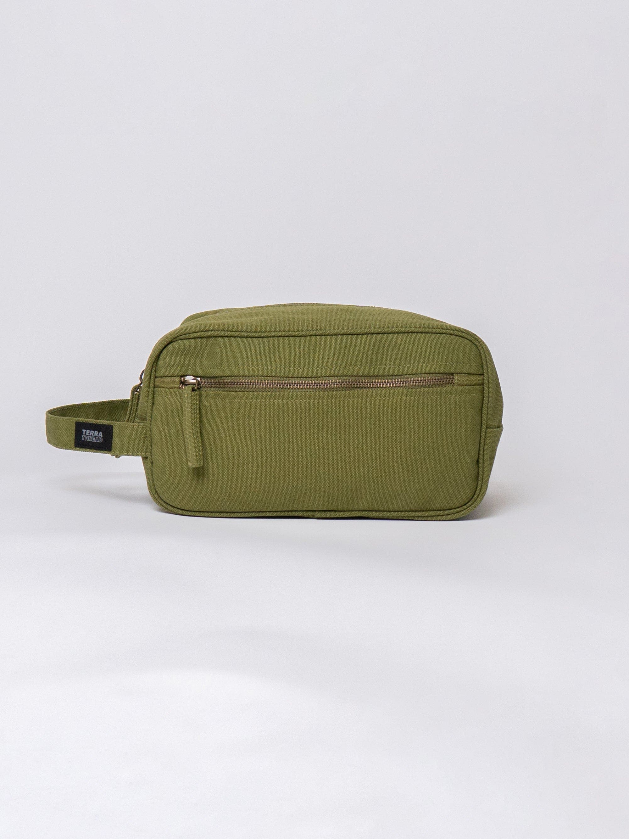 Terra Thread Organic Cotton Toiletry Bag In Olive Green ModeSens