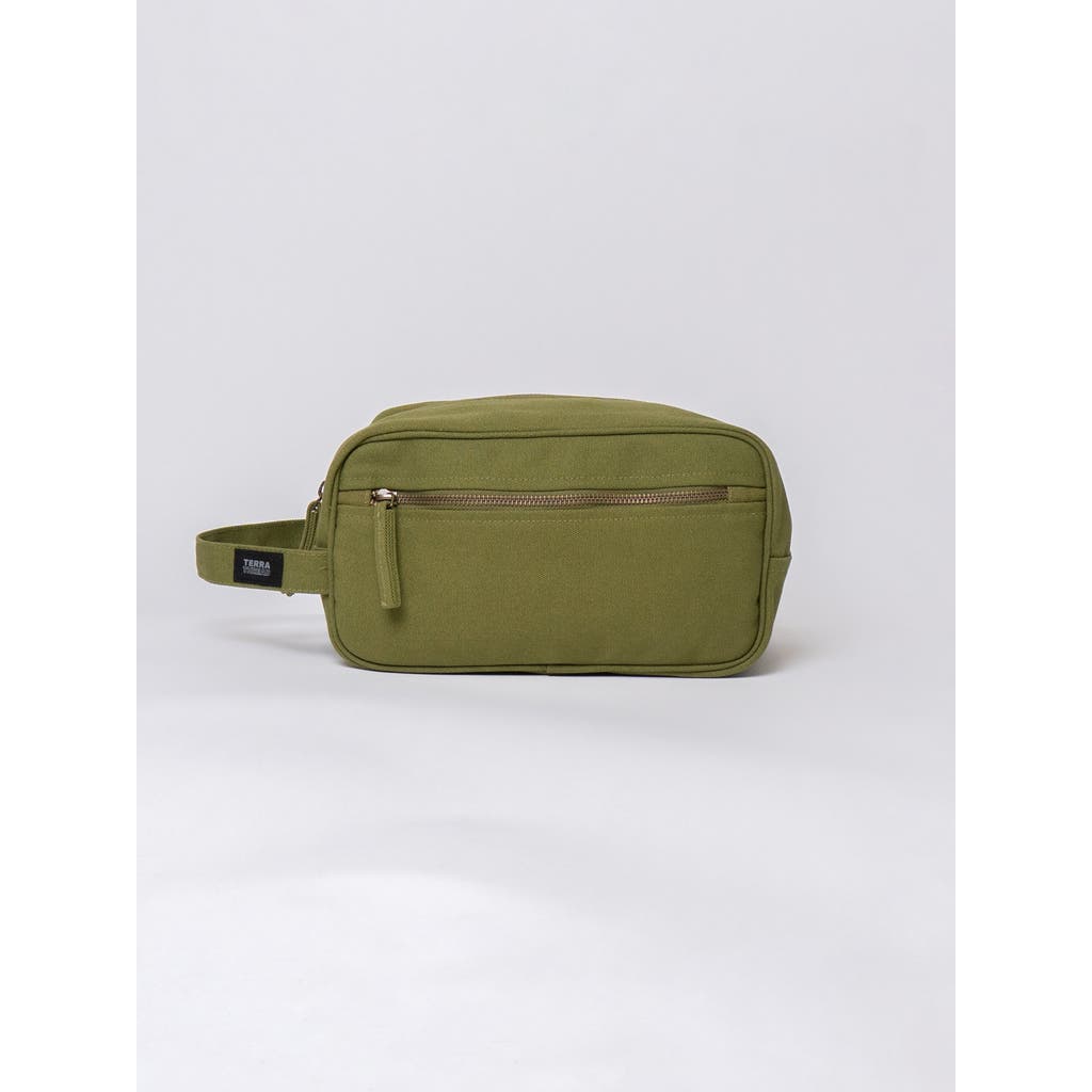 Terra Thread Organic Cotton Toiletry Bag In Olive Green ModeSens