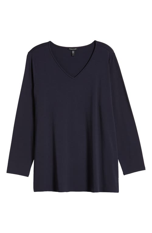 Shop Eileen Fisher Easy V-neck Tunic In Nocturne