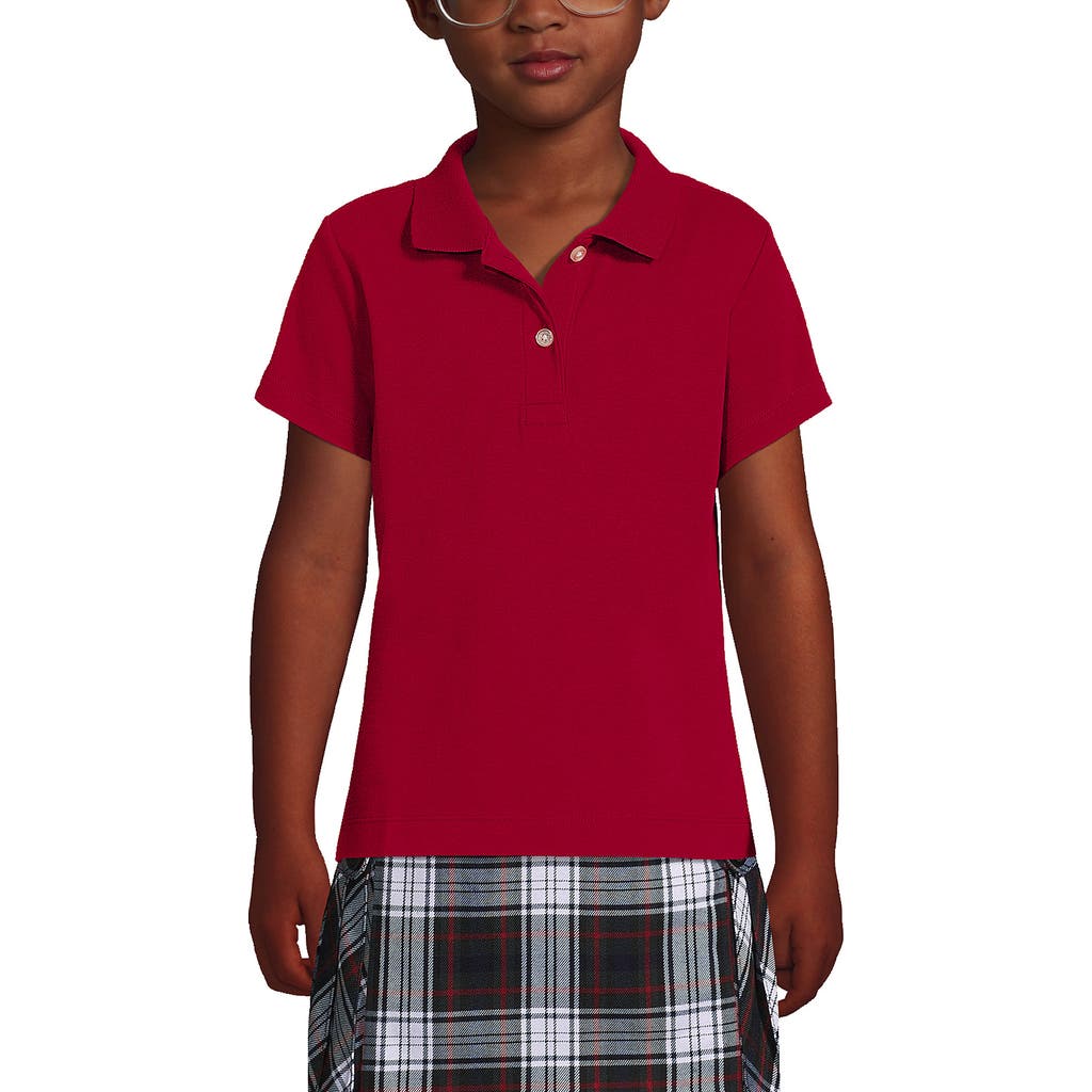 LANDS' END LANDS' END SCHOOL UNIFORM GIRLS SHORT SLEEVE FEMININE FIT INTERLOCK POLO SHIRT