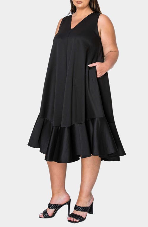 Shop L I V D Simone Pocket Stretch Sleeveless A-line Dress In Black