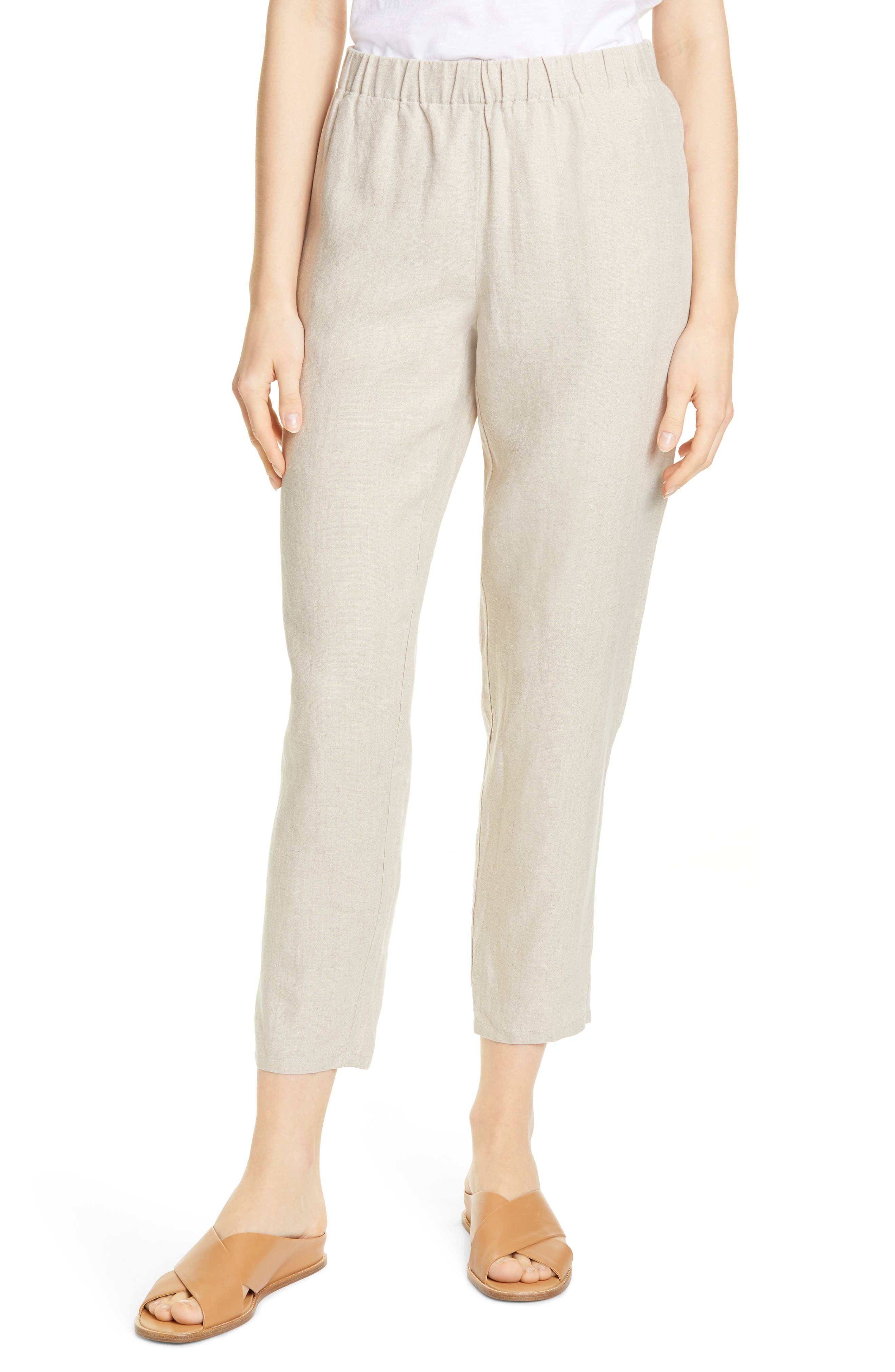 linen tapered pants