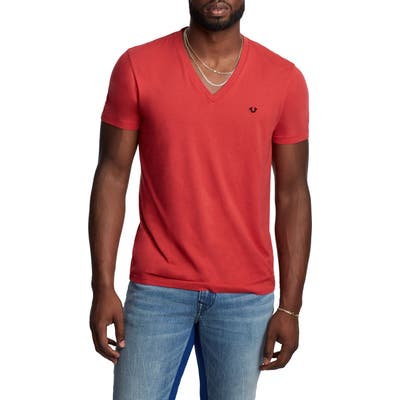 True Religion Brand Jeans V-Neck T-Shirt, Red