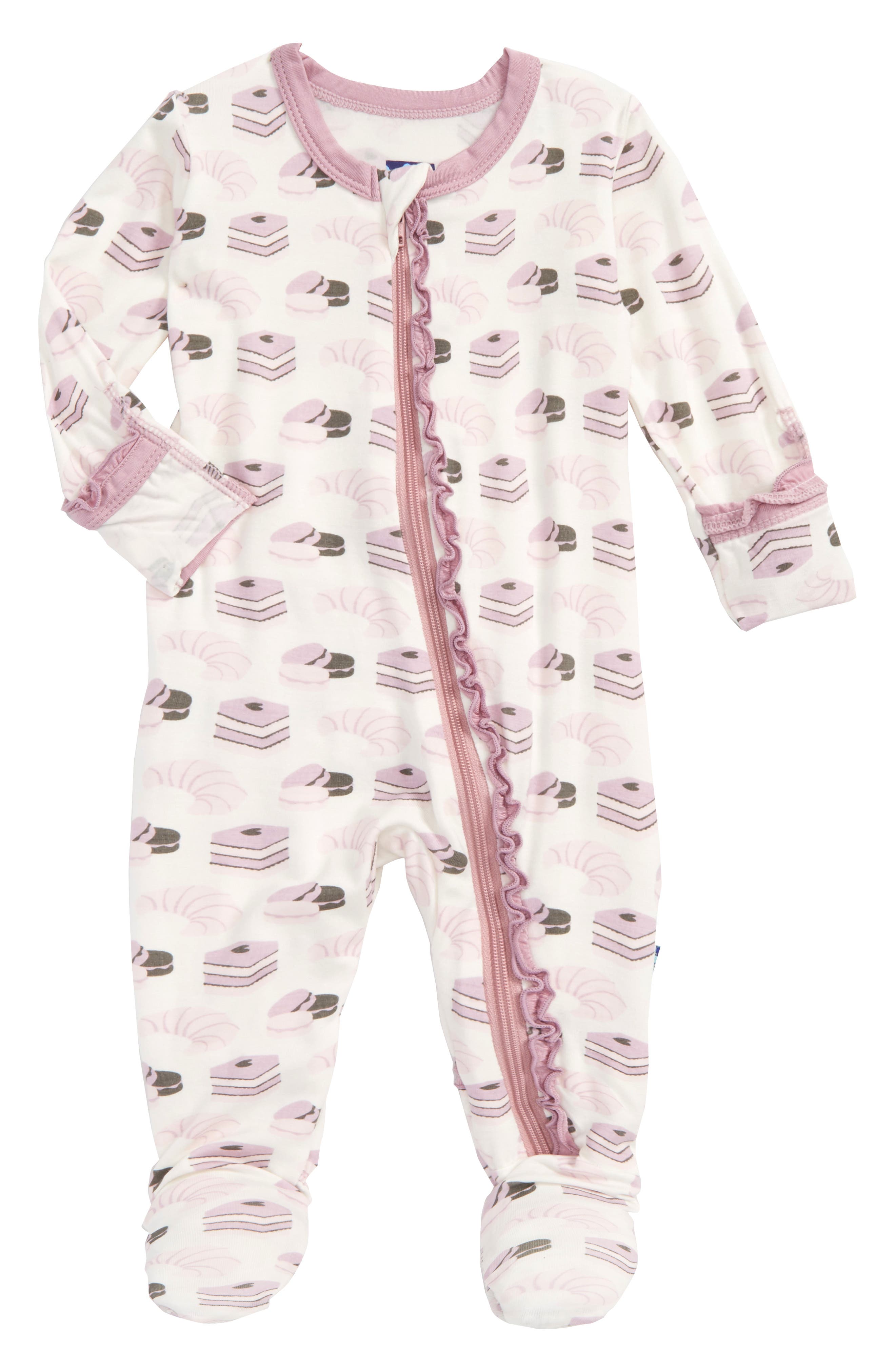 Kickee Pants Print Fitted OnePiece Footie Pajamas (Baby Girls) Nordstrom