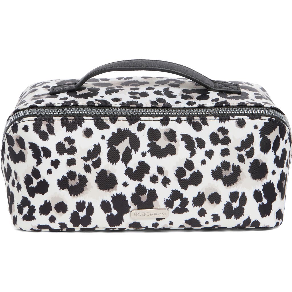 Bcbg Fold Out Cosmetic Case In Snow Leopard