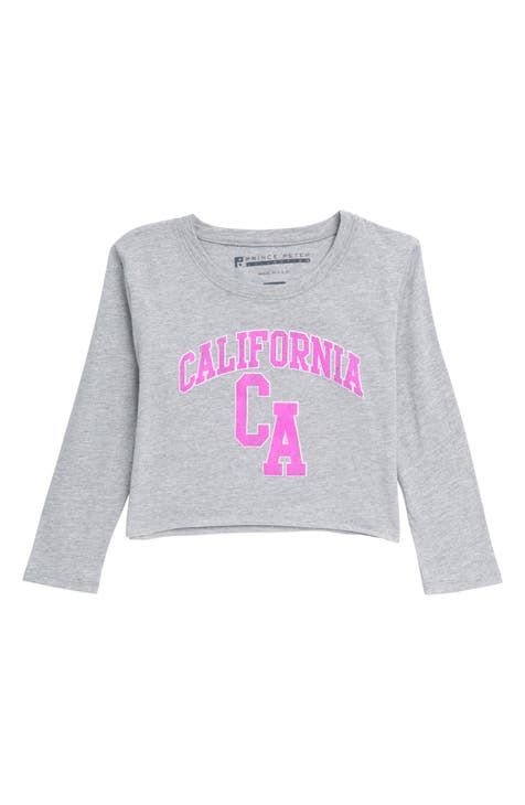 Kids' Cotton Long Sleeve California Graphic T-Shirt (Big Kid)