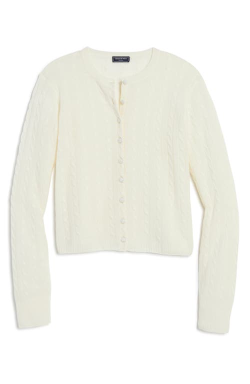 vineyard vines Cable Cashmere Cardigan in Marshmallow at Nordstrom, Size Medium
