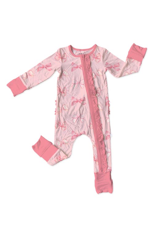 Laree + Co Carmen Ruffle Convertible Footie in Pink