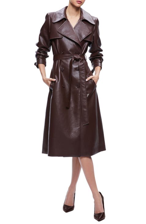 Women's Faux Leather Trench Coats | Nordstrom
