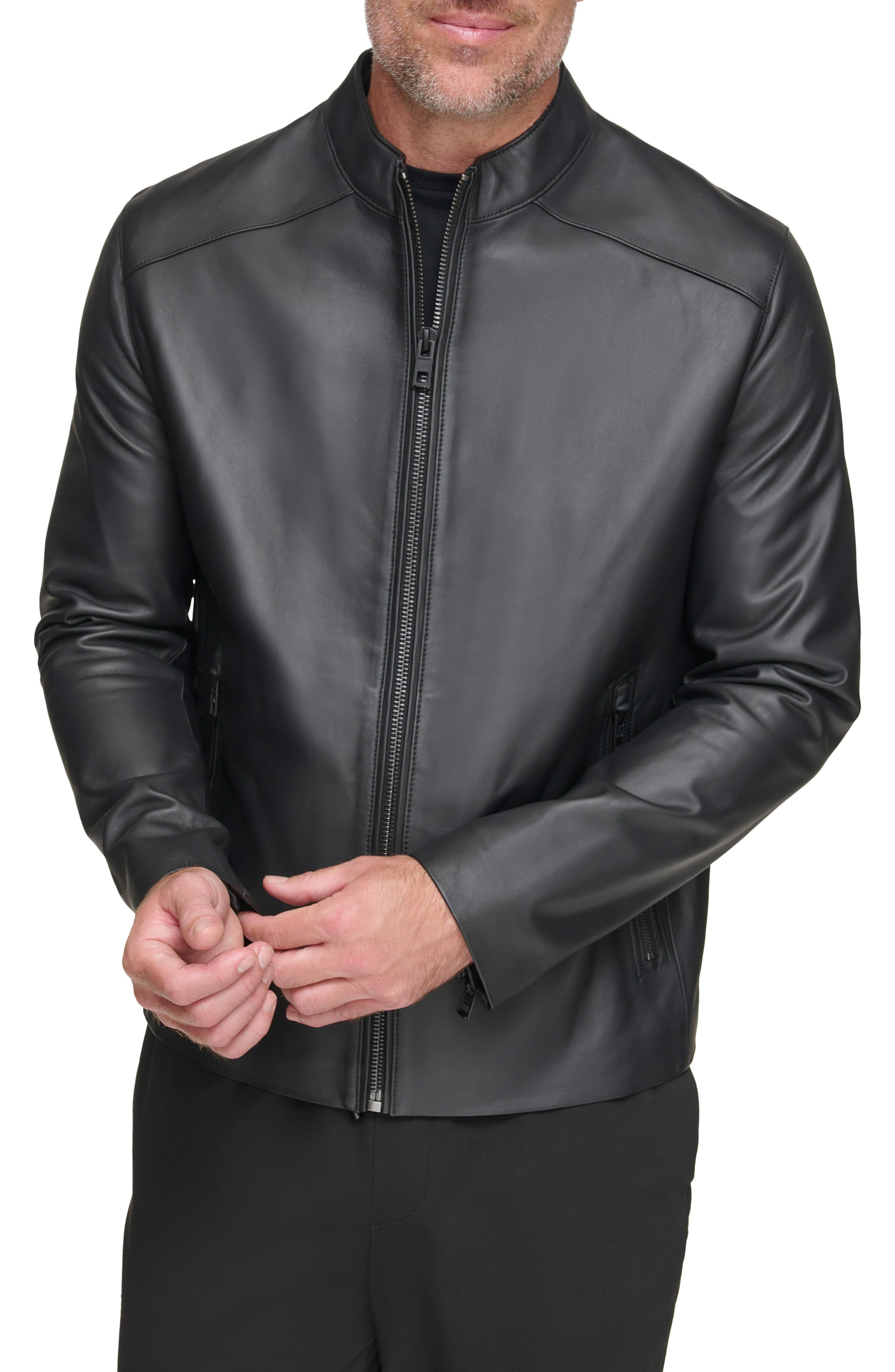 Andrew Marc Corbio Leather Jacket in Espresso Smart Closet