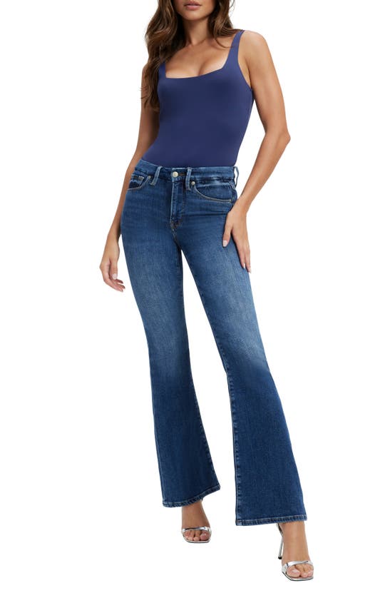 Good American Good Legs Cropped High-rise Bootcut Jeans In Indigo329