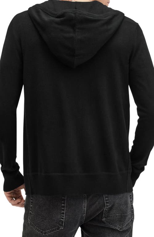 Shop Allsaints Mode Merino Wool Hoodie In Black