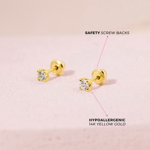In Season Jewelry 14k Prong Set Diamond Little Earrings In Gold