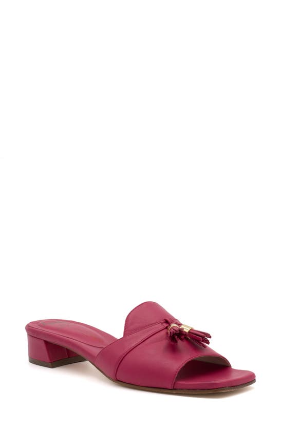 Shop Amalfi By Rangoni Bussola Slide Sandal In Fuxia Parmasoft - Gold Met