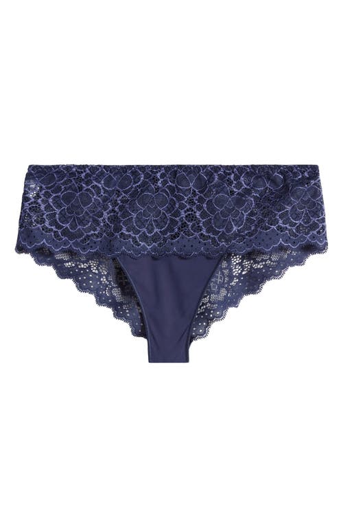 'Caresse' Lace Boyshorts in Ink Blue