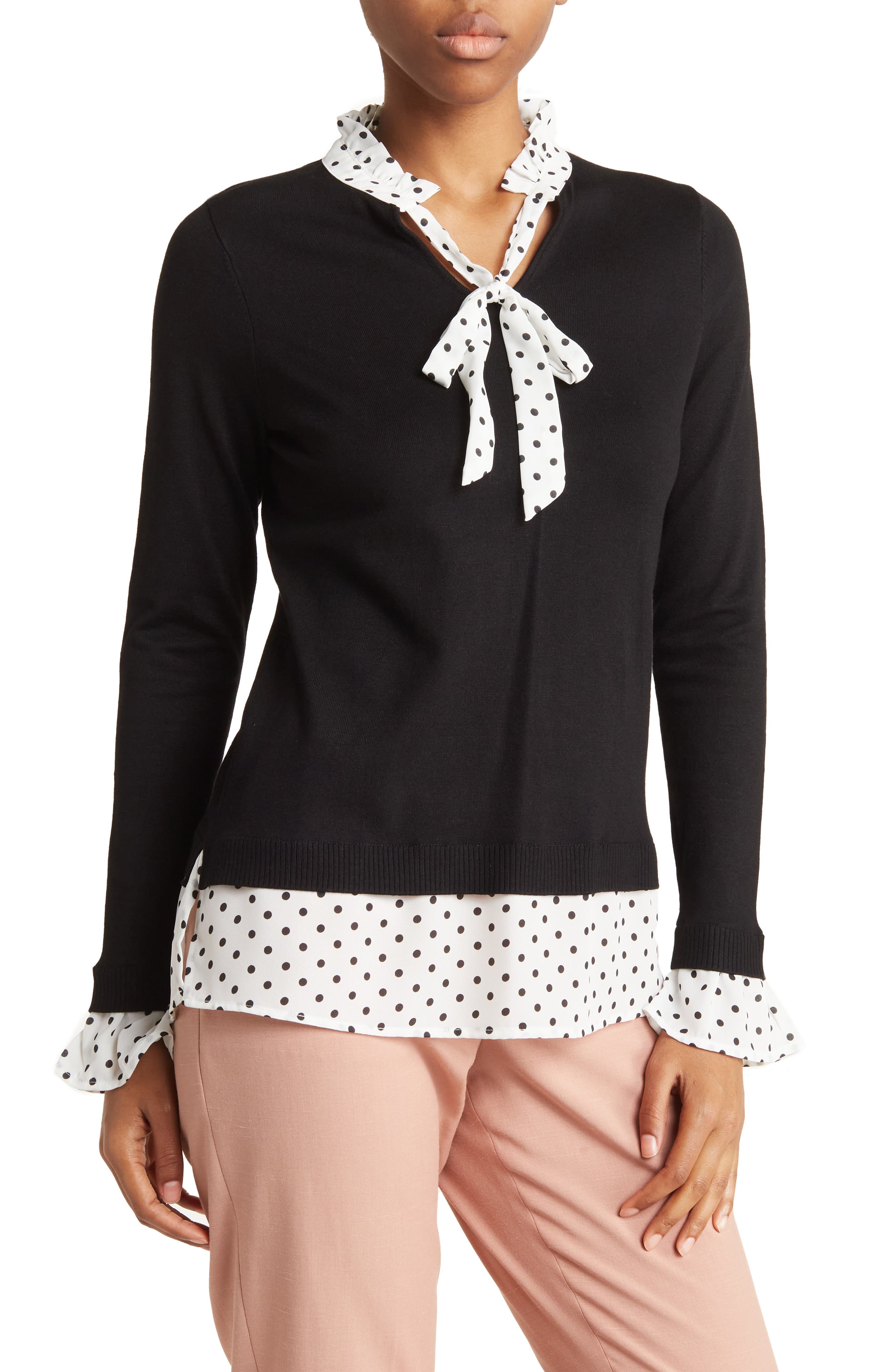 adrianna papell tie neck dress