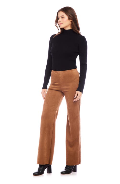 Shop Karen Kane Presley Faux Suede Bootcut Pants In Cognac