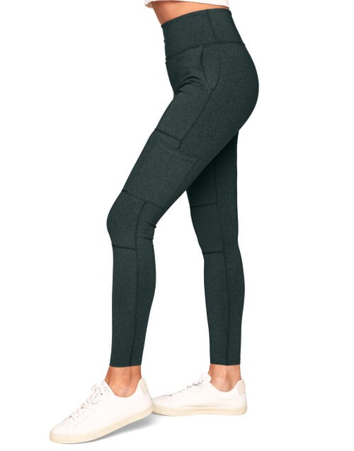 Walkpop Haley Compression Active Legging With Multi-pocket Detail In Green