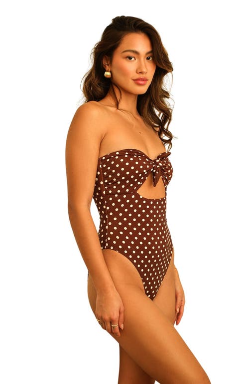 Shop Dippin Daisys Devon One Piece In Dotted Brown