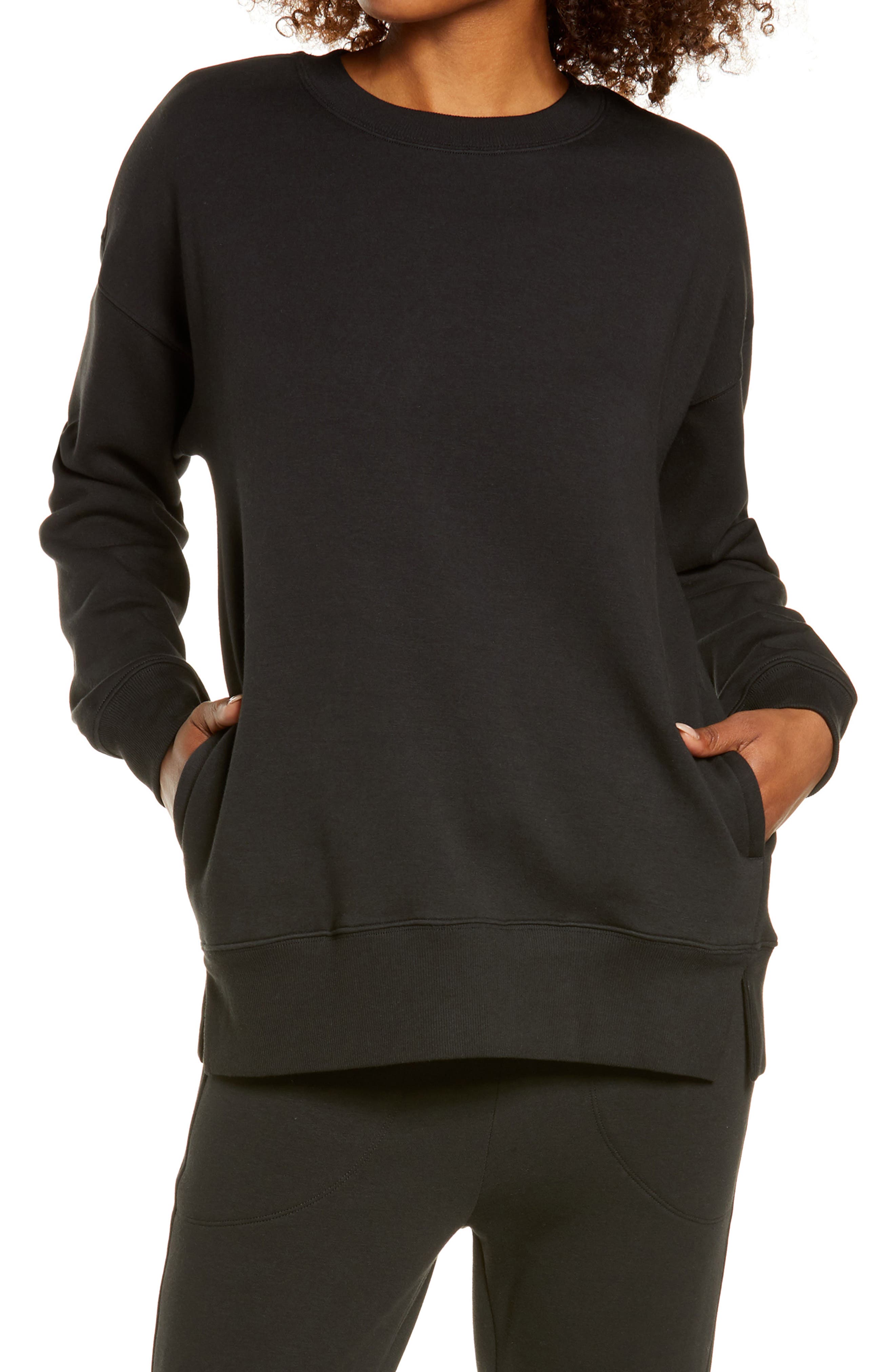 plain black women's sweatshirt