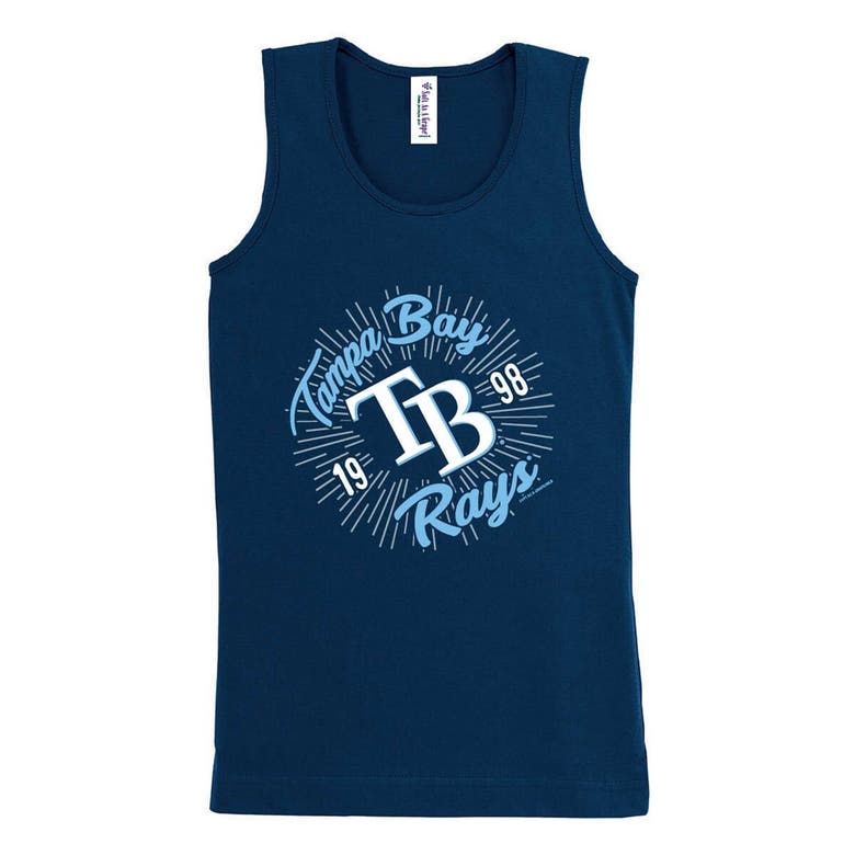Shop Soft As A Grape Girls Youth  Navy Tampa Bay Rays Tank Top