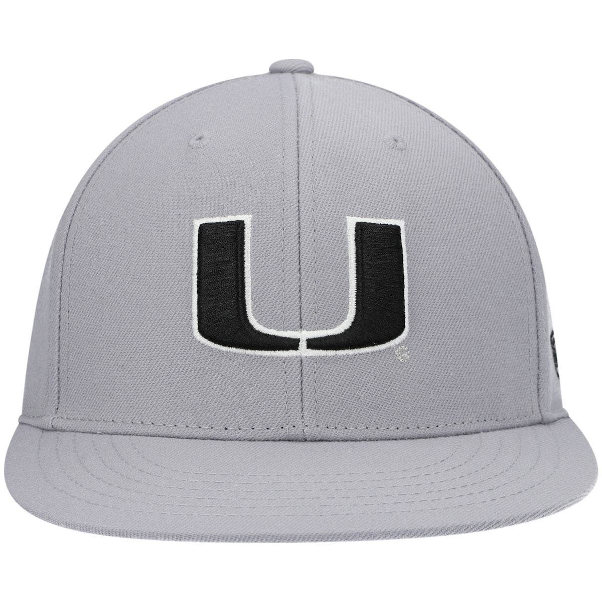 black miami hurricanes fitted hat