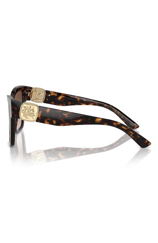 Dolce & Gabbana 54mm Gradient Square Sunglasses In Havana