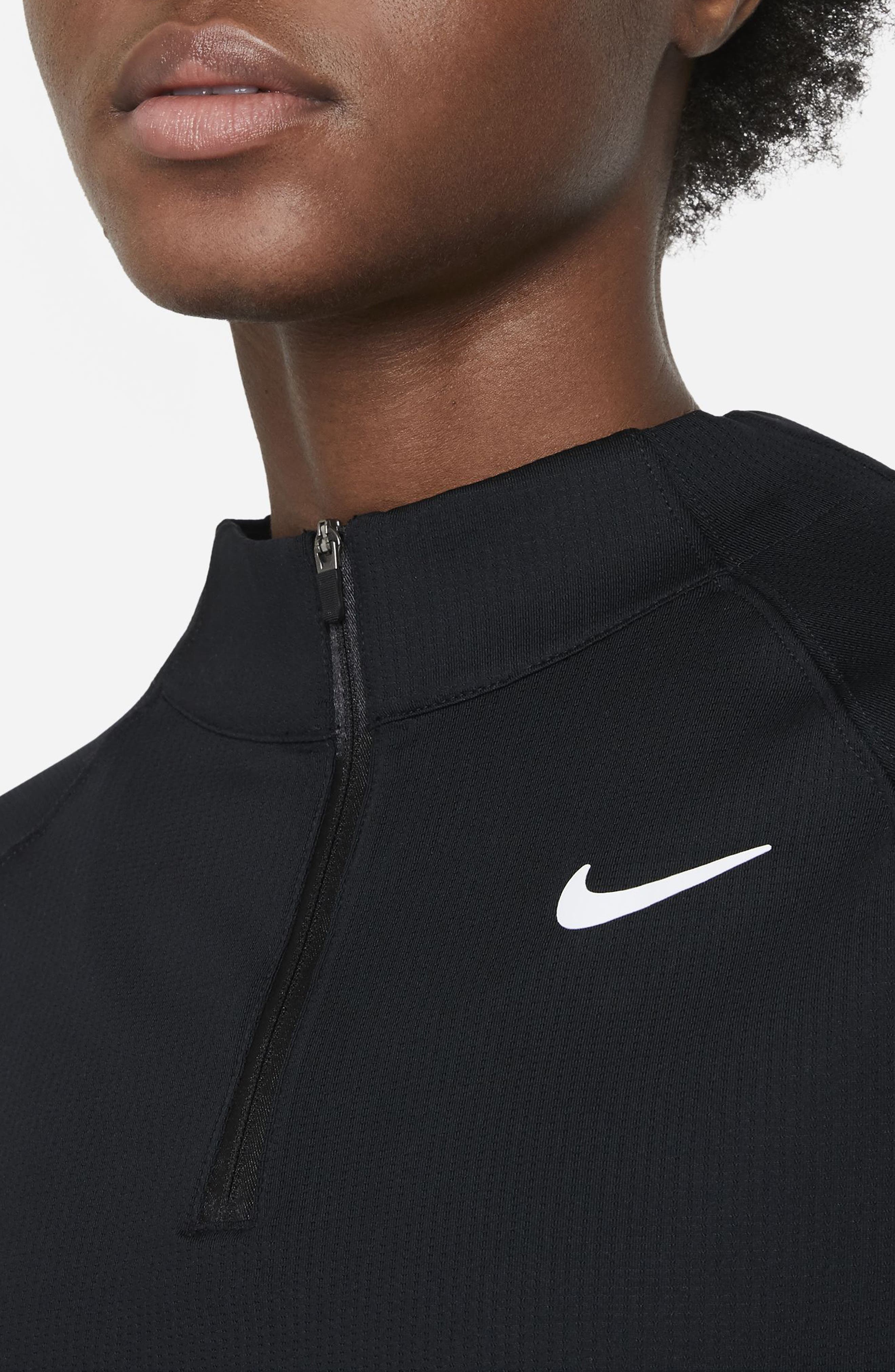 nike dri fit half zip black