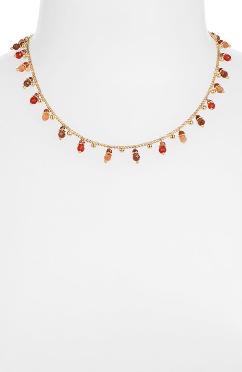 Gas Bijoux Shaky Charm Necklace In Gold Red