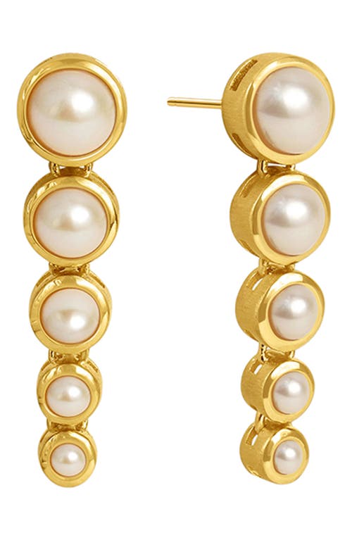 Signature Cultured Pearl Drop Earrings in Pearl/Gold