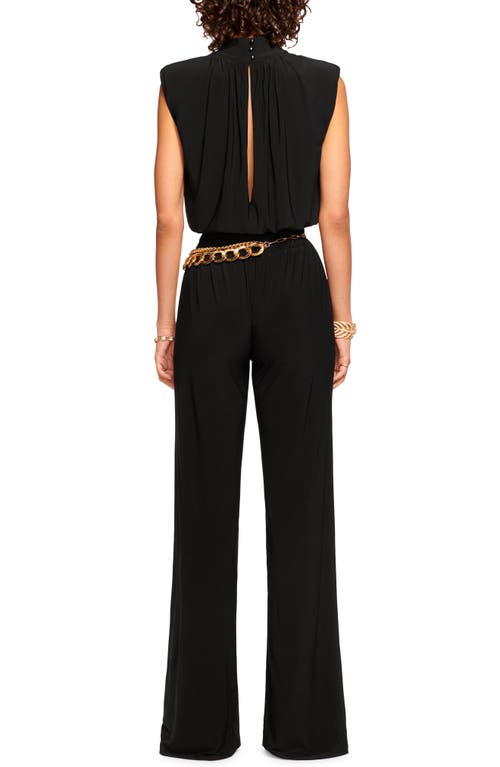 Shop Ramy Brook Dani Shirred Neck Sleeveless Jumpsuit In Black