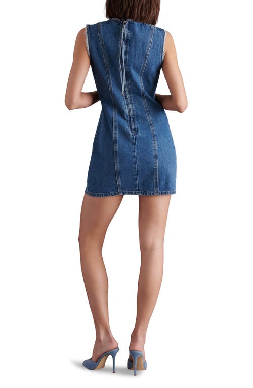 Shop Steve Madden Solara Raw Trim Denim Minidress In Blue Denim