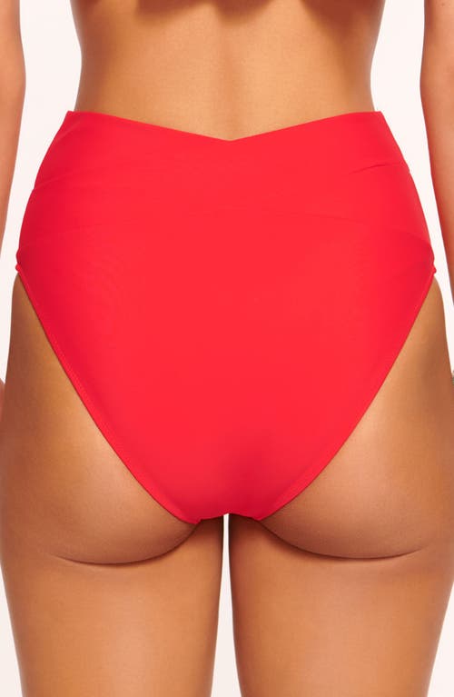 Shop Ramy Brook Luella High Waist Bikini Bottoms In Flame