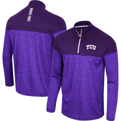 Men's Colosseum Purple TCU Horned Frogs Positraction Quarter-Zip Windshirt