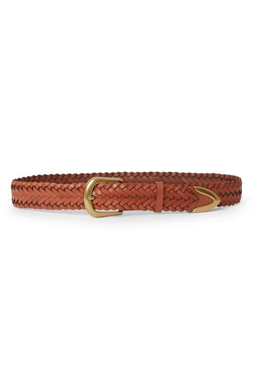 B-Low the Belt Tiana Woven Leather Belt in Brandy Brass