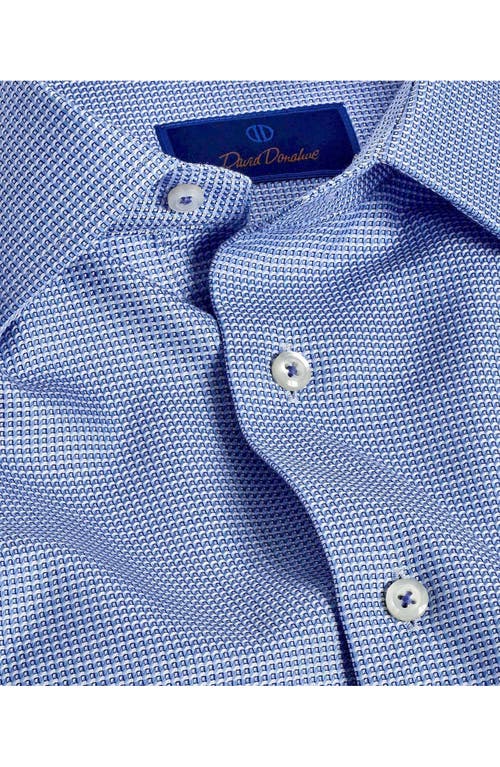 Shop David Donahue Slim Fit Micropattern Cotton Dobby Dress Shirt In Blue