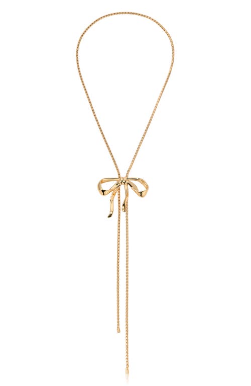 Shop Ettika Bow Organica Bolo Necklace In Gold