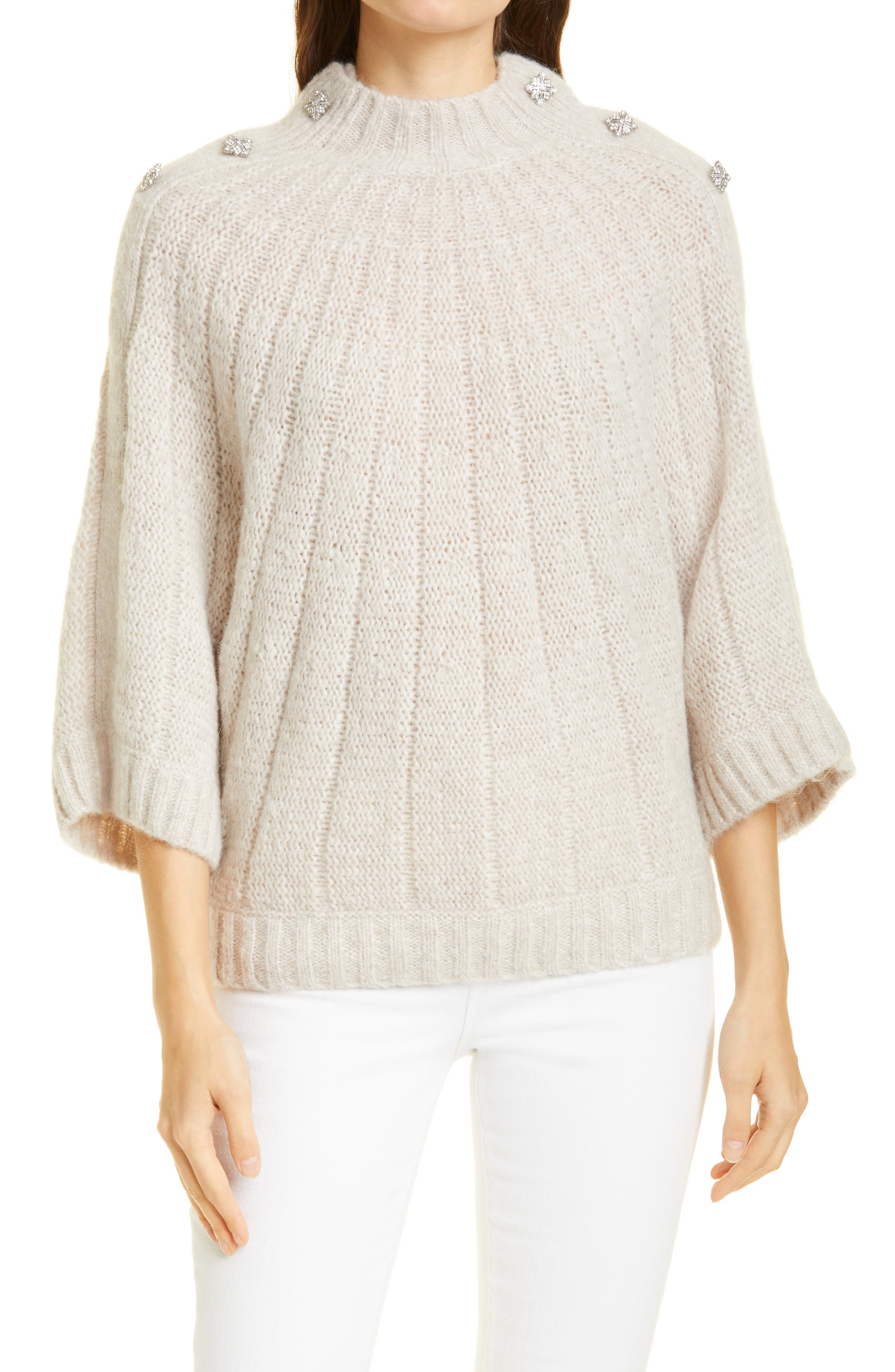 button shoulder sweater