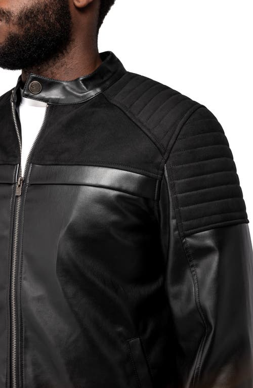 Shop X-ray Xray Faux Leather Jacket With Faux Fur Lining In Black/black