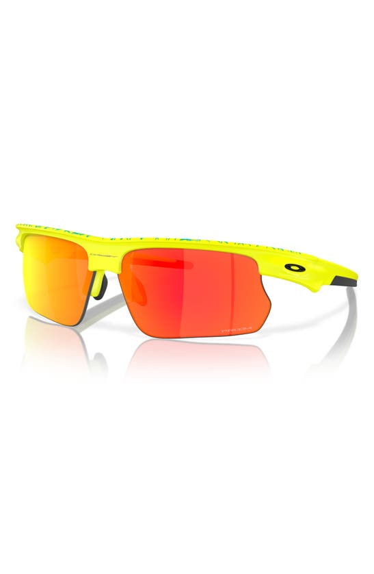 Shop Oakley Bisphaera 68mm Prizm™ Gradient Oversize Polarized Rectangular Sunglasses In Yellow