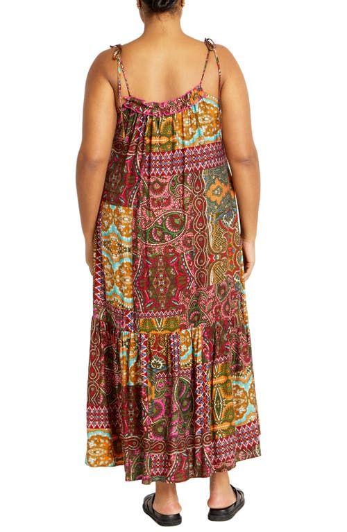 Shop City Chic Erica Print Maxi Sundress In Kaleidoscope